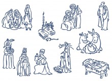 Stickserie - Krippenspiel Satin